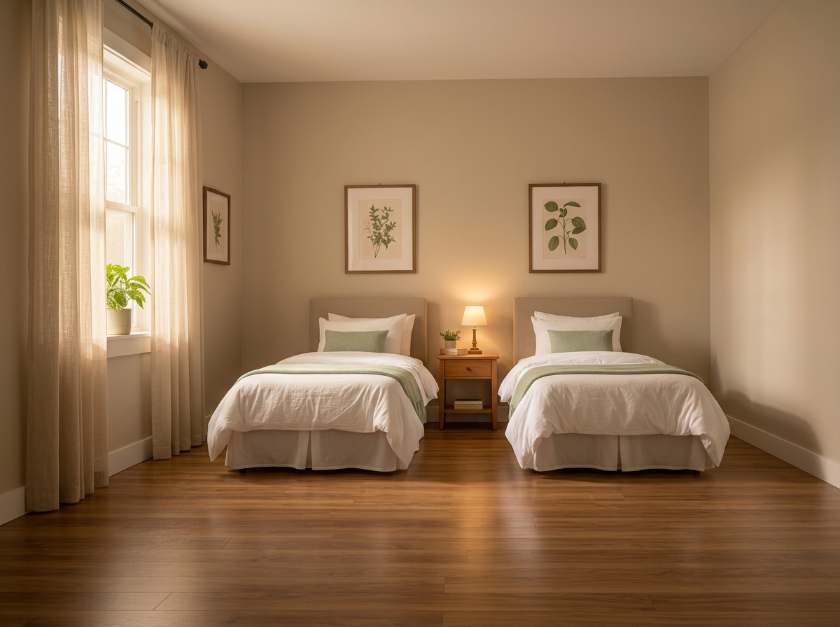 Resident bedroom with morning light